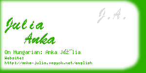 julia anka business card